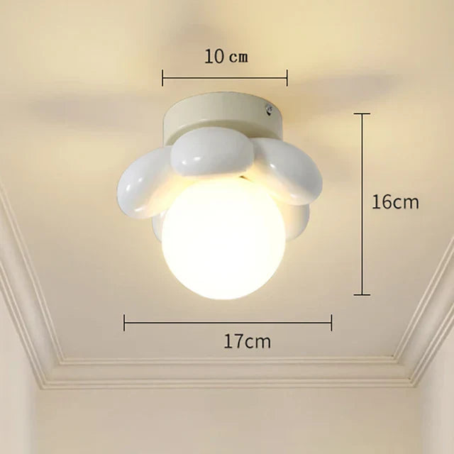 Thalora - Lampada a soffitto in vetro floreale in stile scandinavo