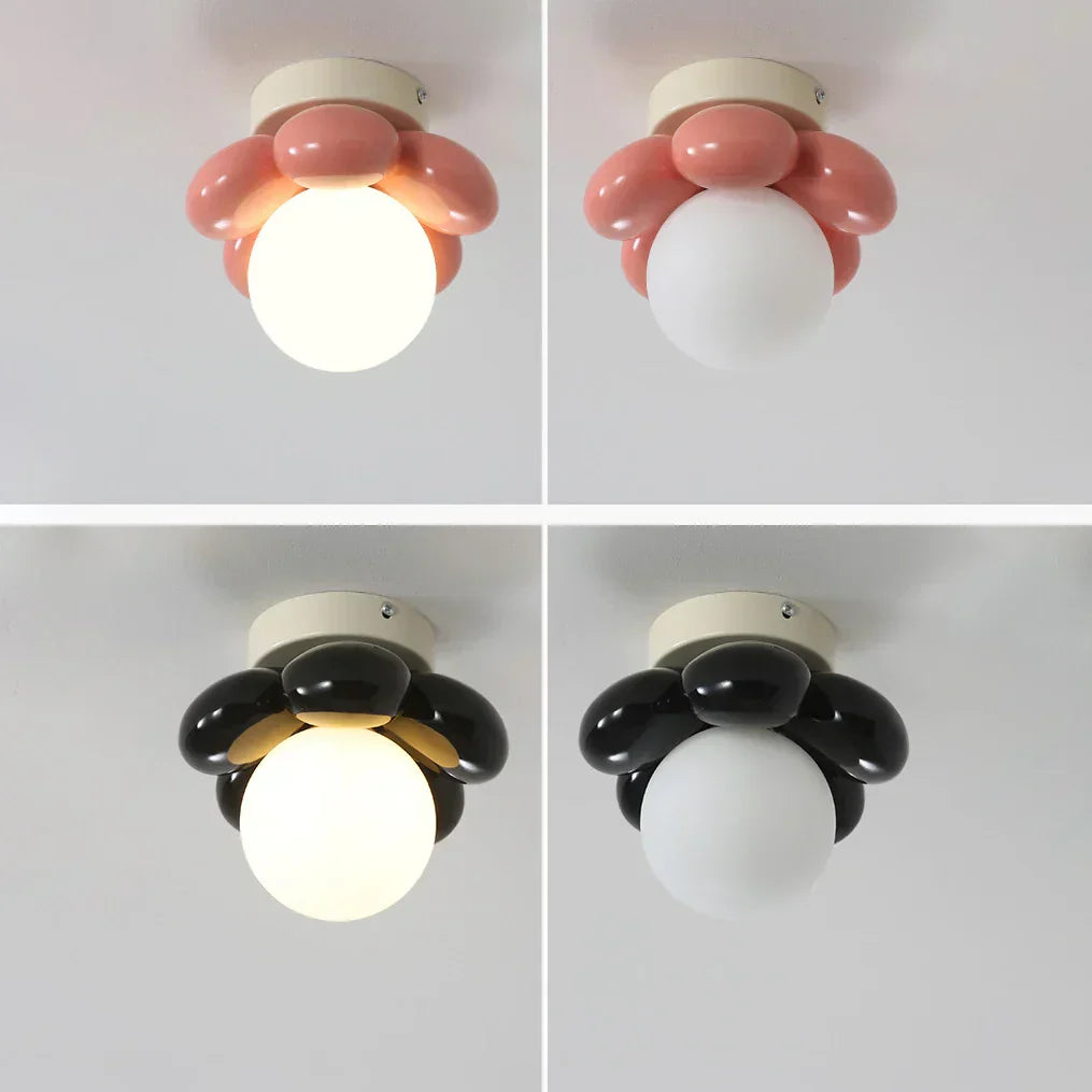 Thalora - Lampada a soffitto in vetro floreale in stile scandinavo