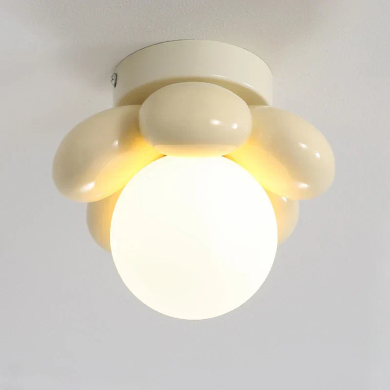 Thalora - Lampada a soffitto in vetro floreale in stile scandinavo