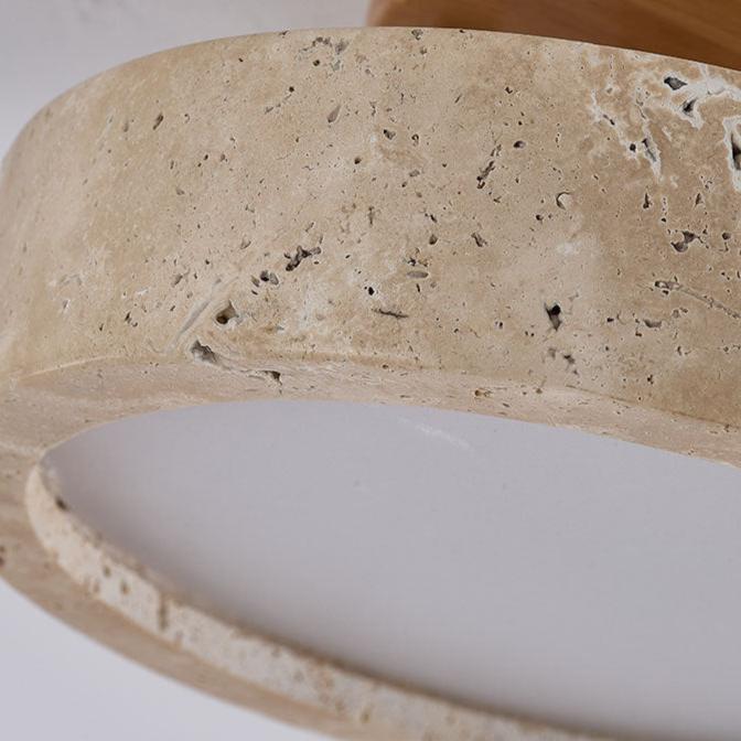 Aterna - Lampada da Soffitto LED Rotonda in Travertino