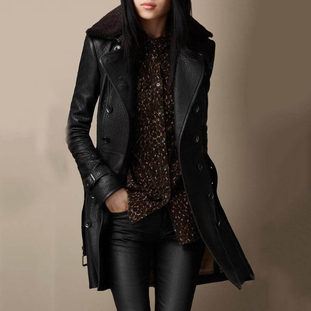 Woman's Double-Breasted Winter Trench Coat