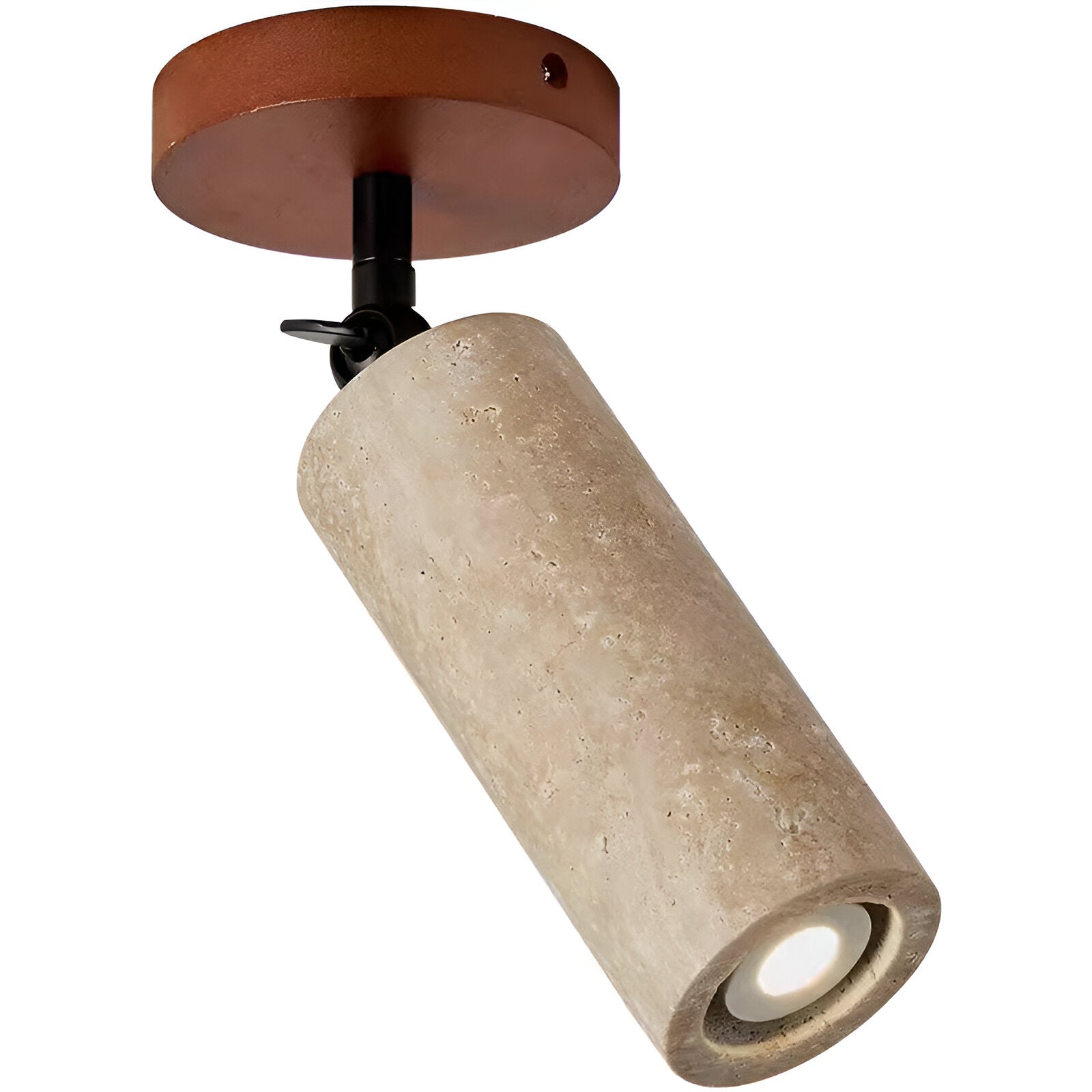 Serapha - Lampada LED da Parete e Soffitto in Travertino e Legno, Regolabile