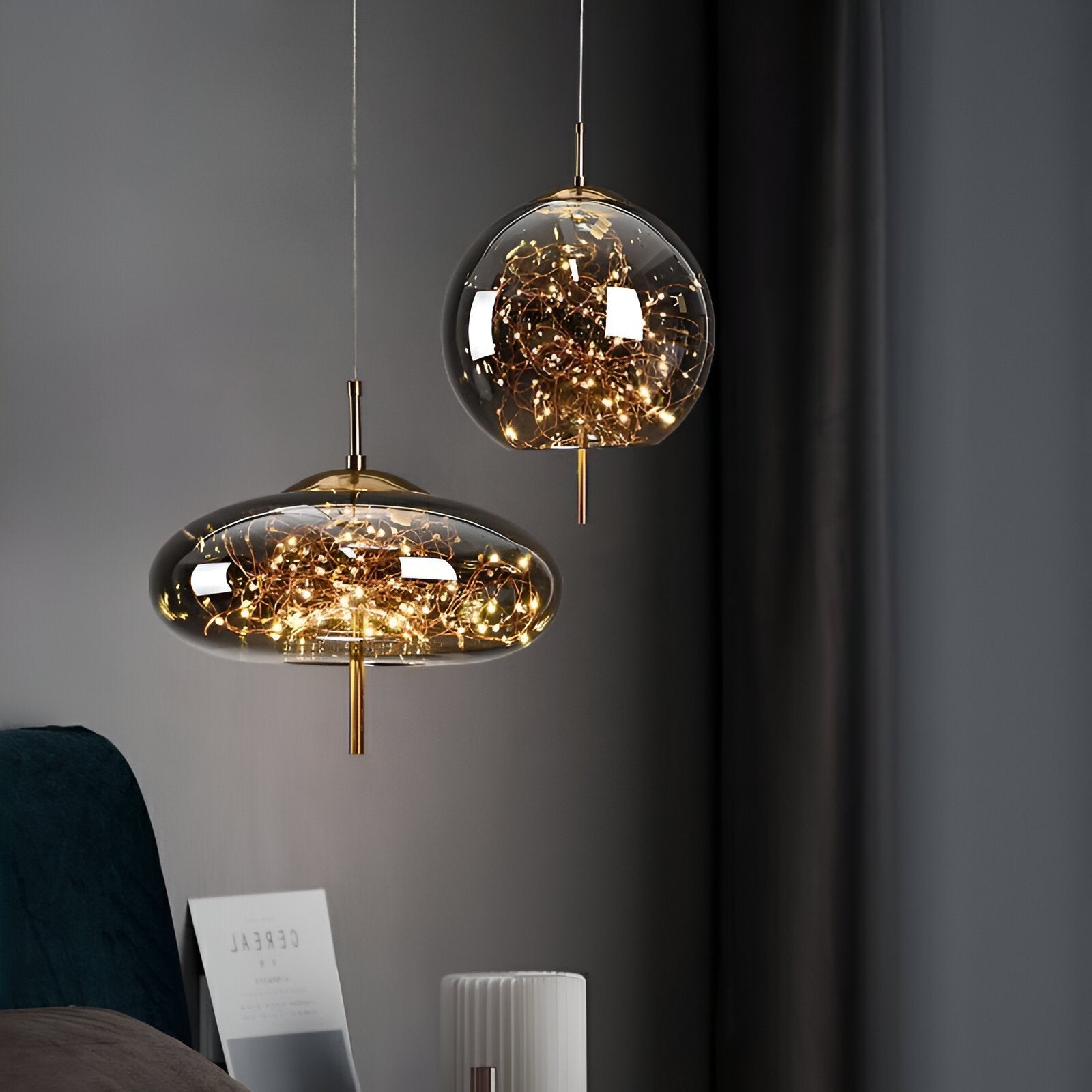 Aureth - Lampada a Sospensione in Vetro Nordico di Lusso