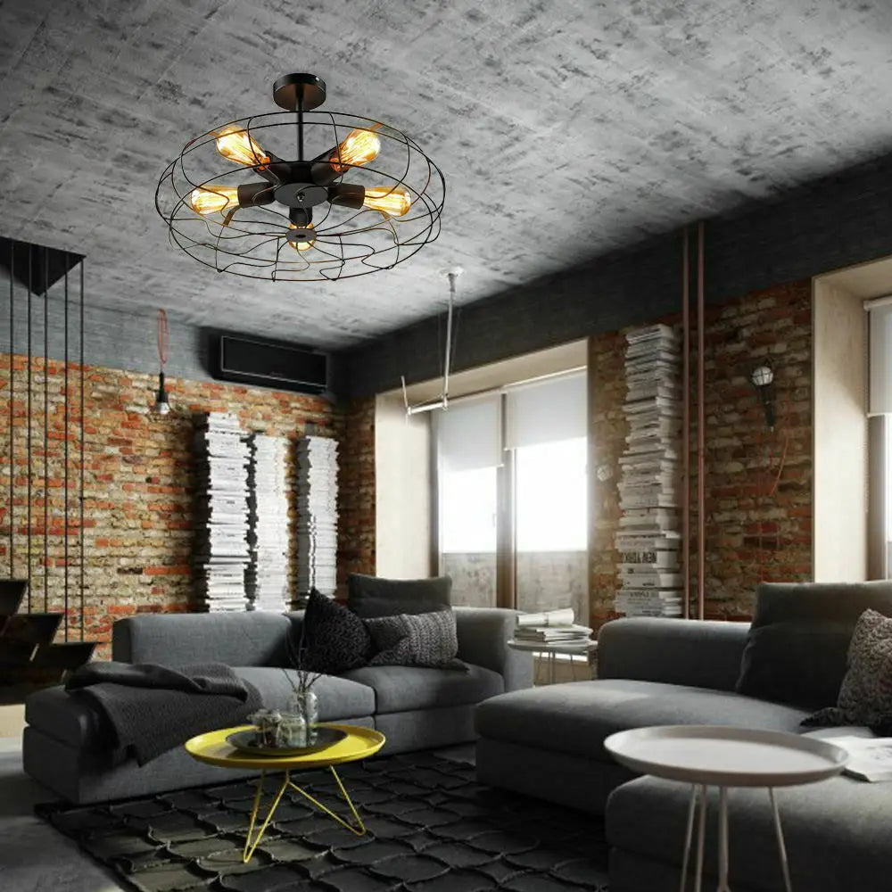 Helia - Lampada da soffitto in stile gabbia vintage