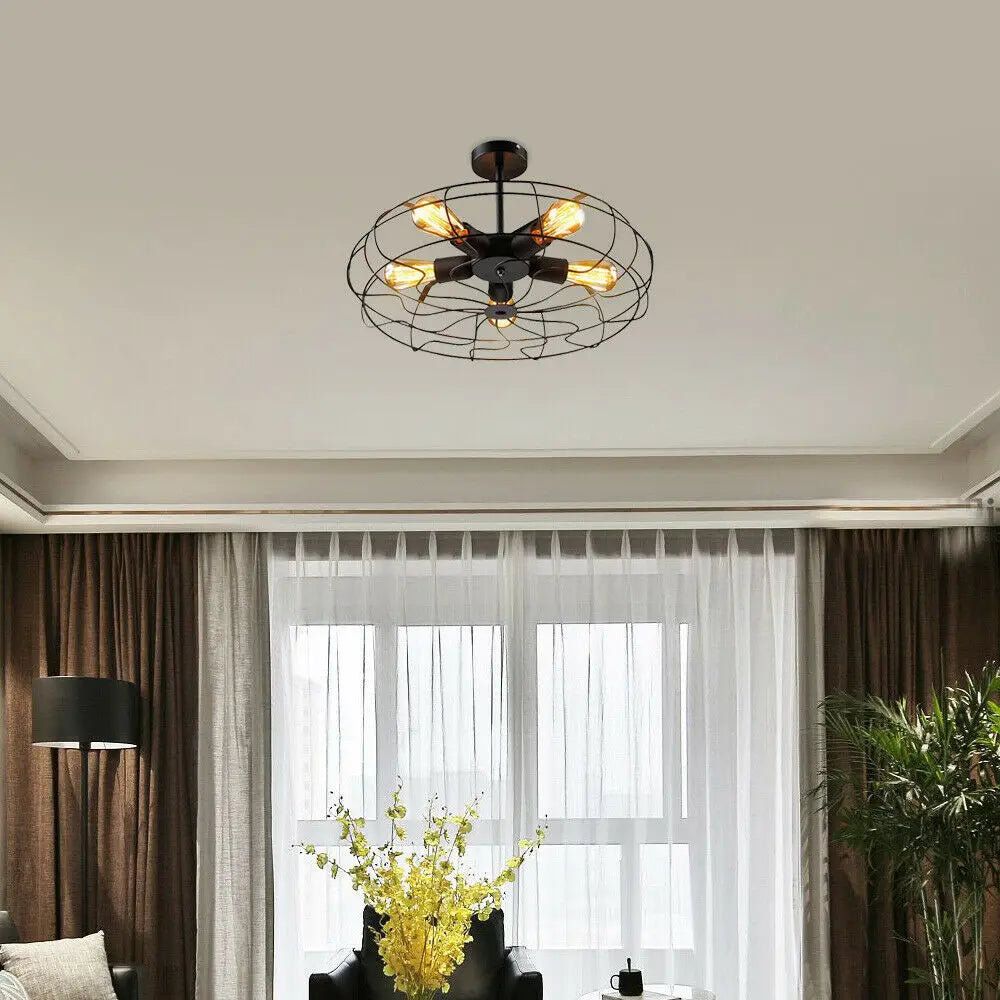 Helia - Lampada da soffitto in stile gabbia vintage