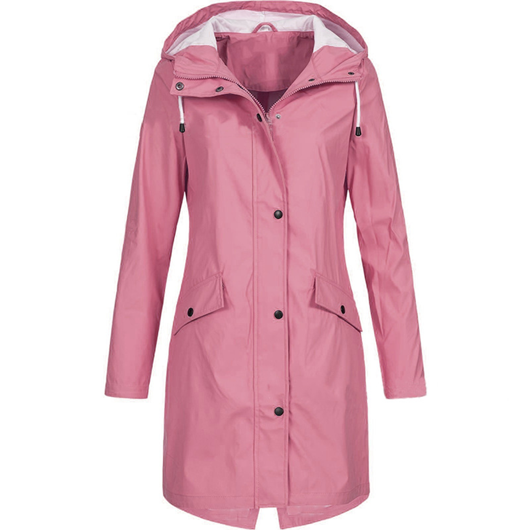 Women's Lightweight Windproof Rain Jacket Featuring a Waterproof Hood