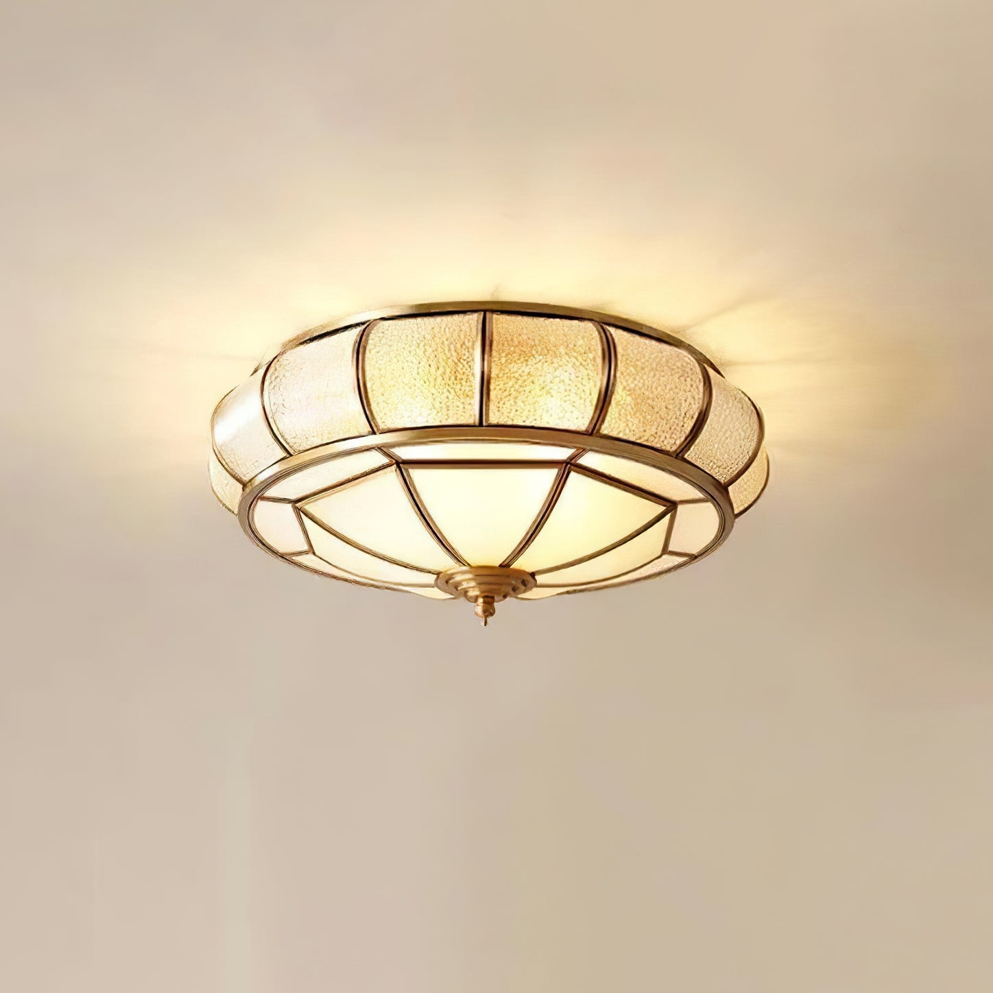 Delmira - Lampada da soffitto rotonda in vetro decorativo