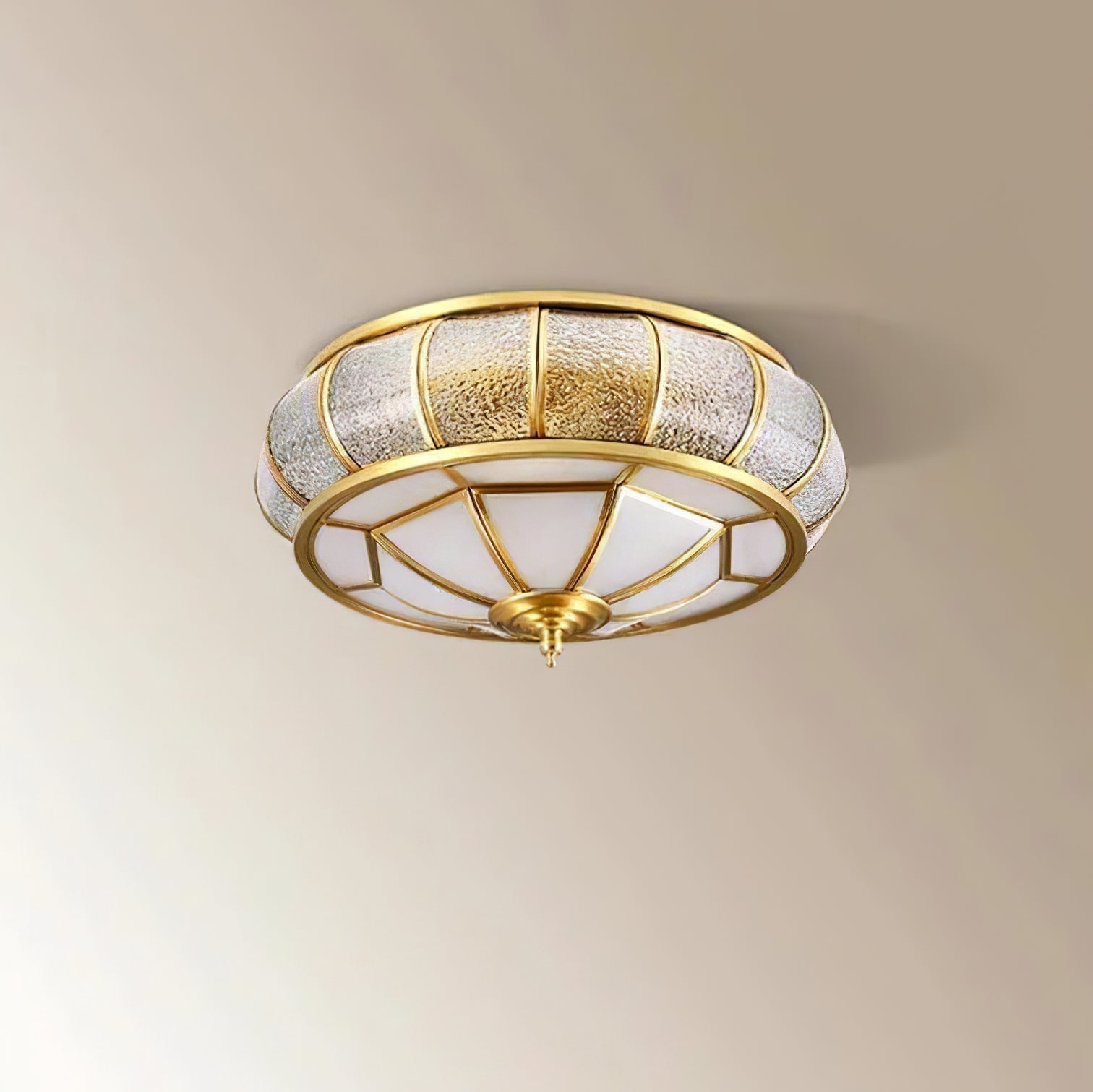 Delmira - Lampada da soffitto rotonda in vetro decorativo