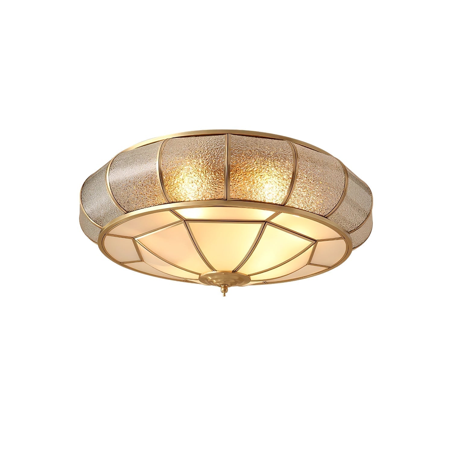 Delmira - Lampada da soffitto rotonda in vetro decorativo