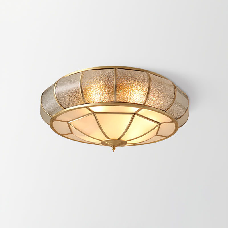 Delmira - Lampada da soffitto rotonda in vetro decorativo