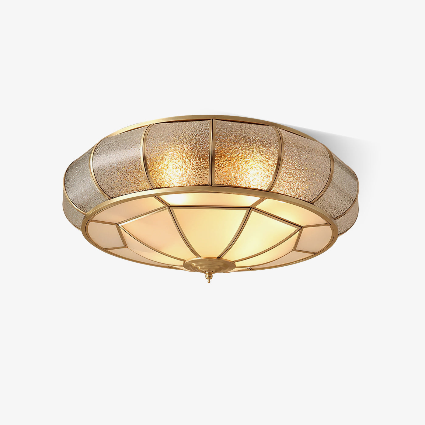 Delmira - Lampada da soffitto rotonda in vetro decorativo