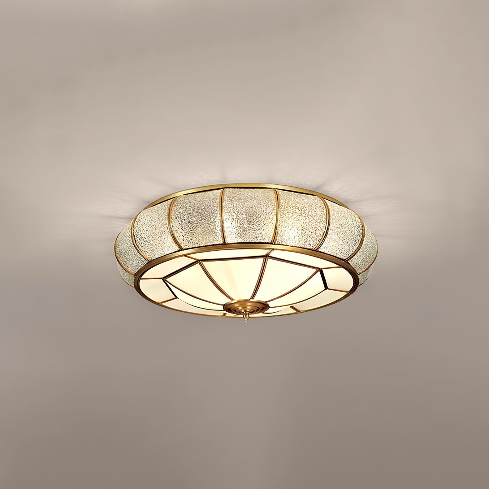 Delmira - Lampada da soffitto rotonda in vetro decorativo