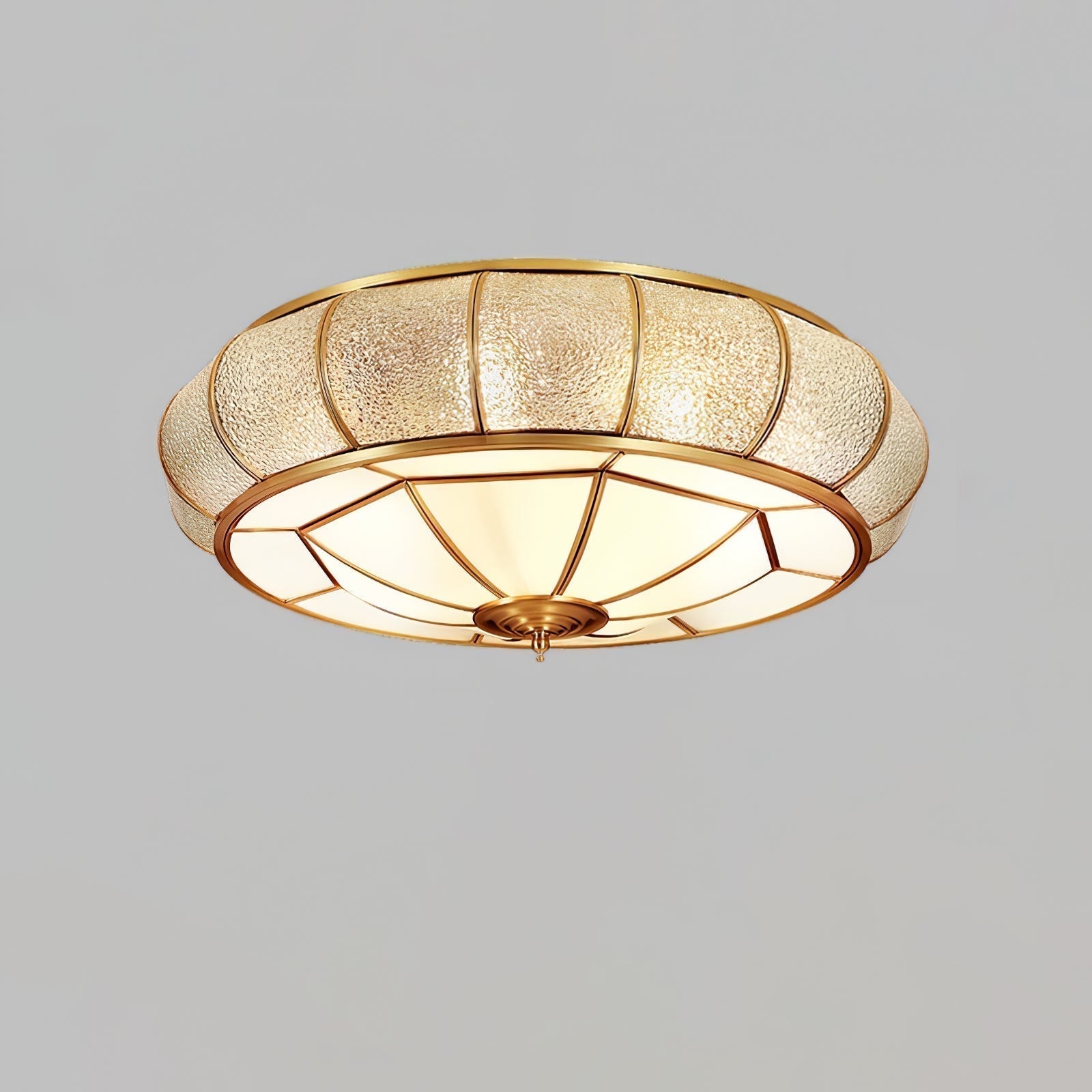 Delmira - Lampada da soffitto rotonda in vetro decorativo