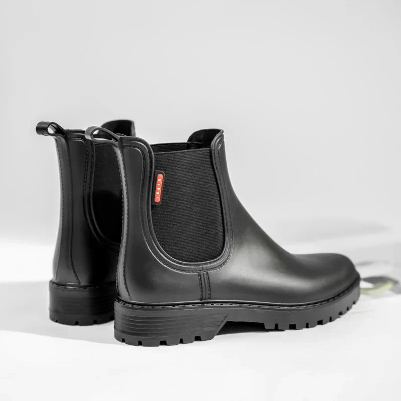 Women's Waterproof Chelsea Rain Boots Featuring a Non-Slip Rubber Sole