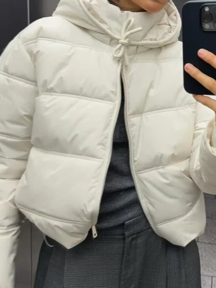 Quilted Insulated Hooded Puffer Jacket for Women