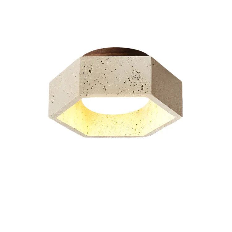Albora - LED Ceiling Lamp in Wabi Sabi Travertine