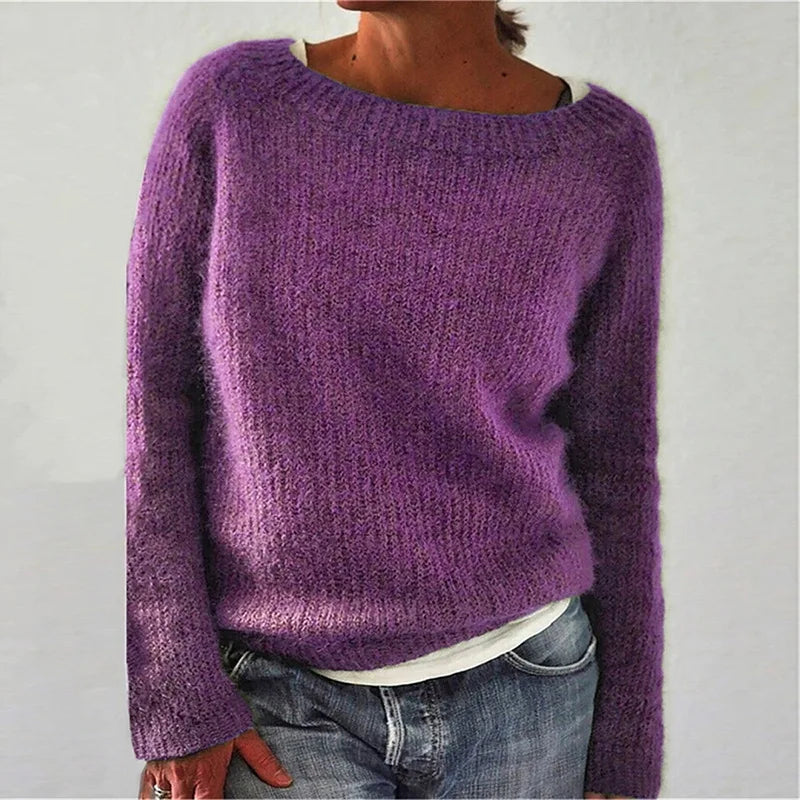 Long-Sleeve Oversized Knit Sweater for Women