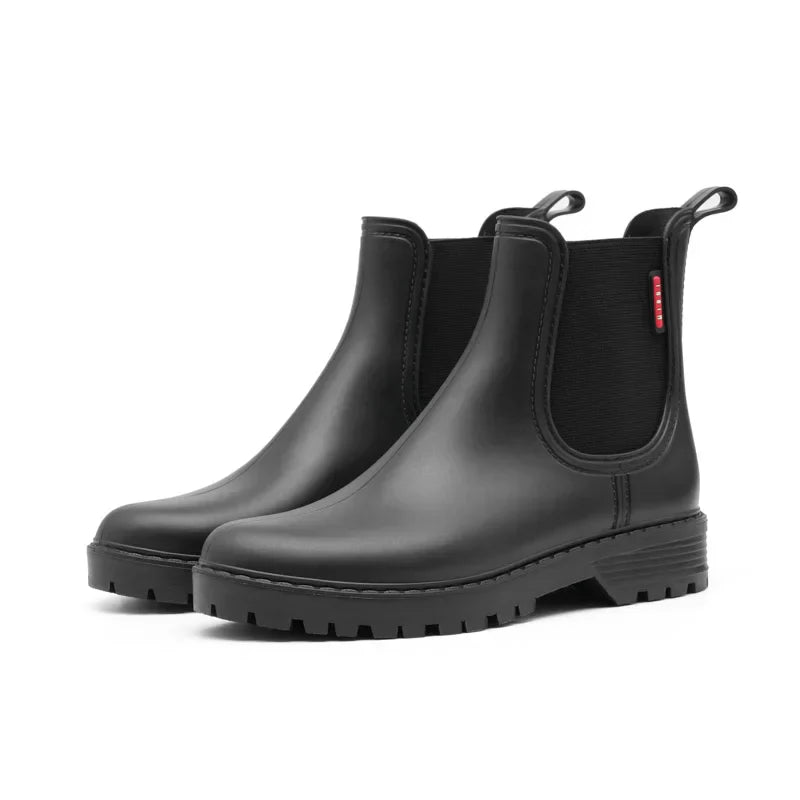 Women's Waterproof Chelsea Rain Boots Featuring a Non-Slip Rubber Sole