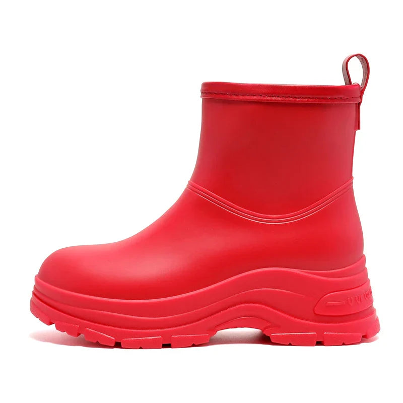 Waterproof Mid-Calf Boots for Women with Slip-Resistant Thick Sole