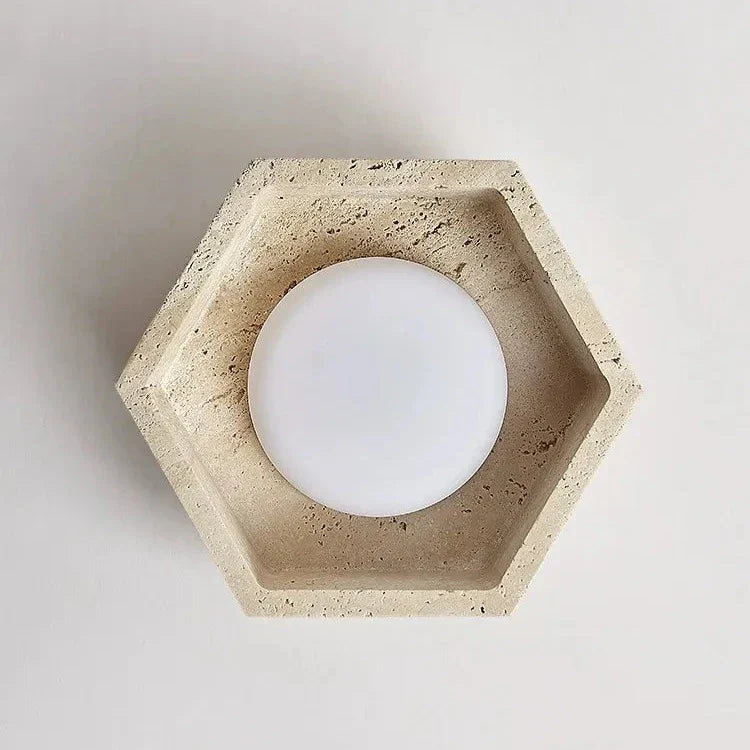 Albora - LED Ceiling Lamp in Wabi Sabi Travertine