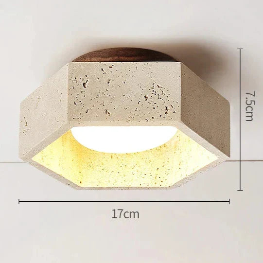 Albora - LED Ceiling Lamp in Wabi Sabi Travertine
