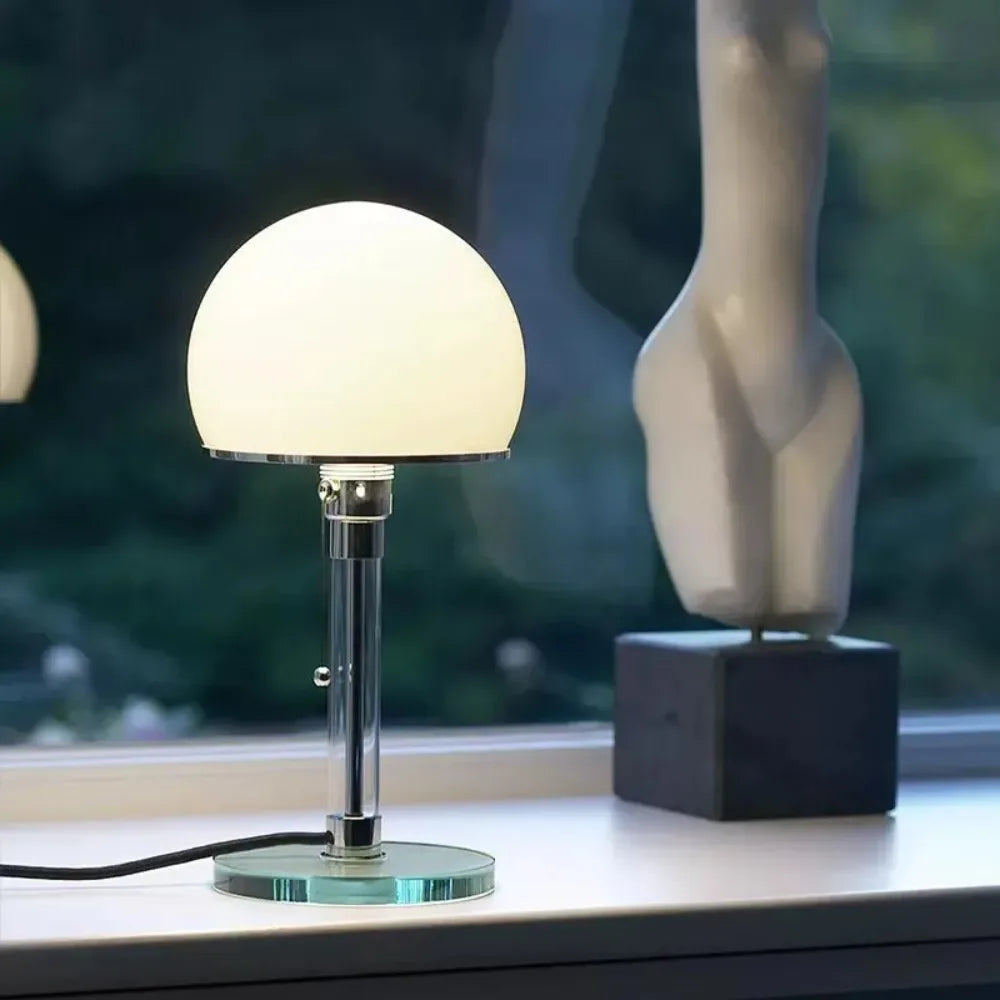 Heliophos - Lampada da Tavolo LED in Vetro dal Design Moderno e Minimalista per Arredare gli Interni