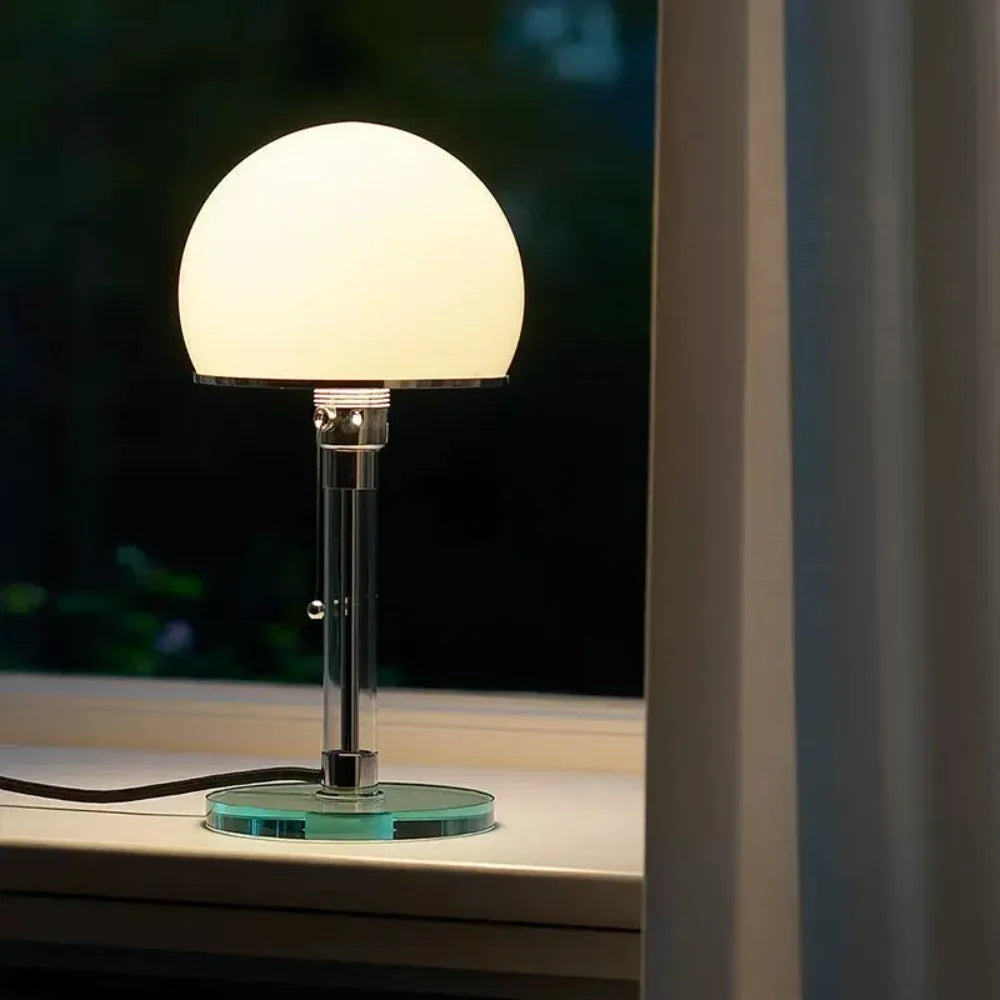 Heliophos - Lampada da Tavolo LED in Vetro dal Design Moderno e Minimalista per Arredare gli Interni