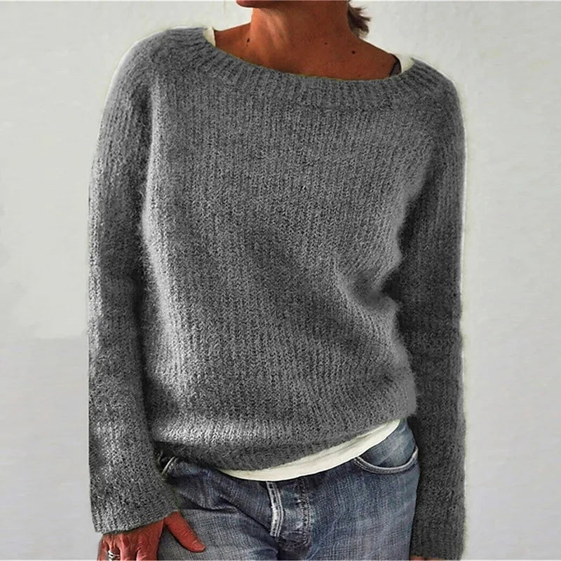 Long-Sleeve Oversized Knit Sweater for Women