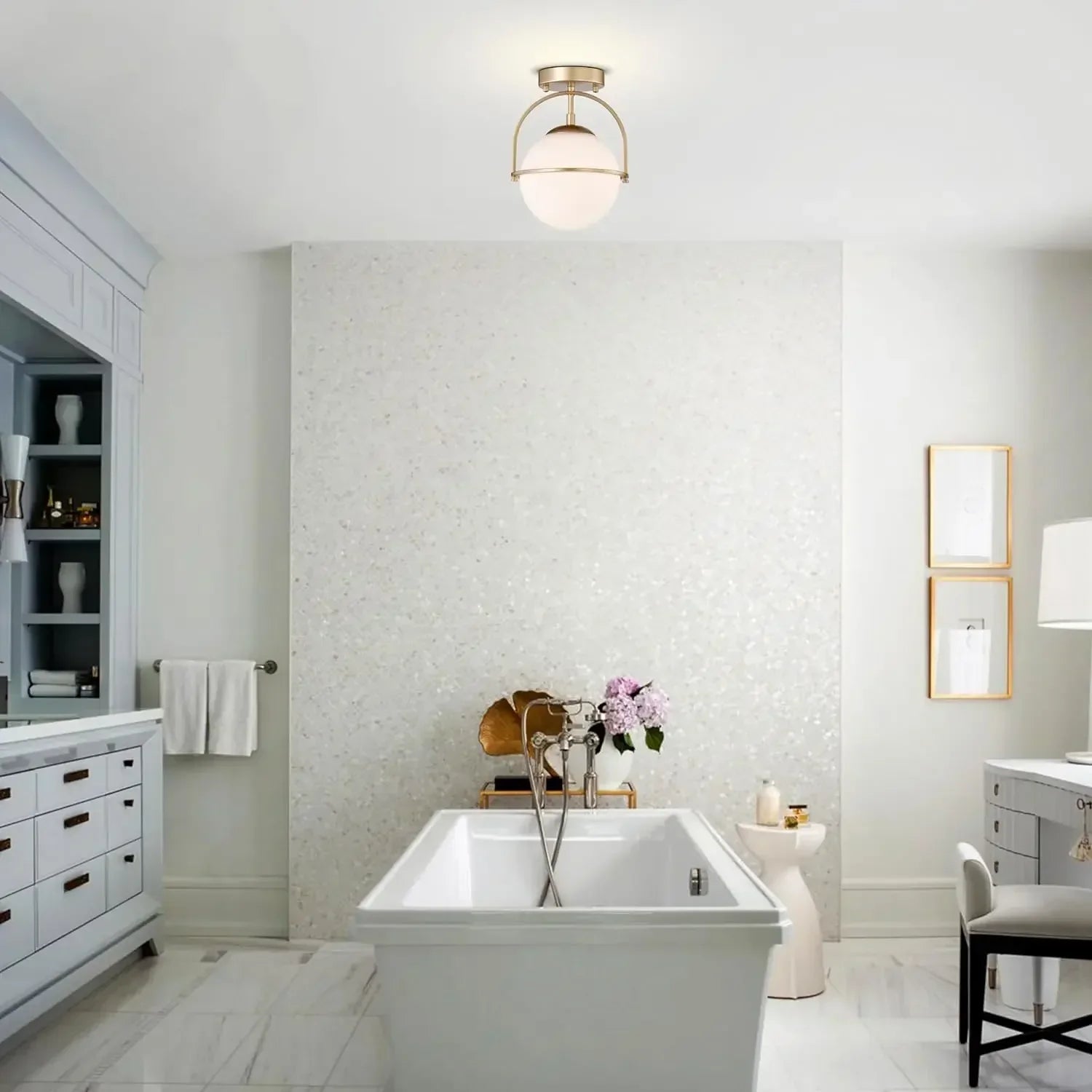 Corinna - Lampada da soffitto in vetro opalino in stile scandinavo
