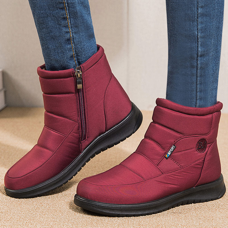 Winter Women's Quilted Ankle Boots with Fur Lining and Non-Slip Sole