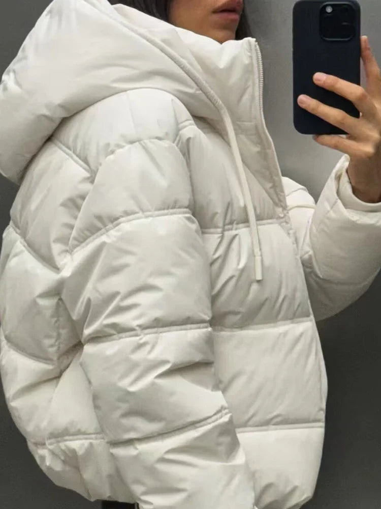 Quilted Insulated Hooded Puffer Jacket for Women