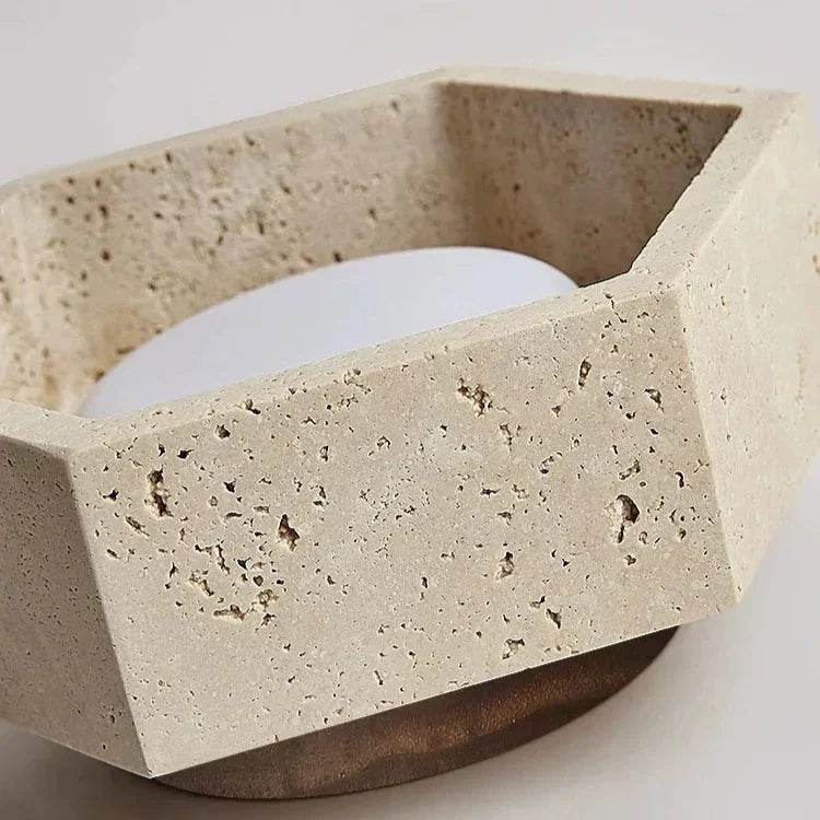 Albora - LED Ceiling Lamp in Wabi Sabi Travertine