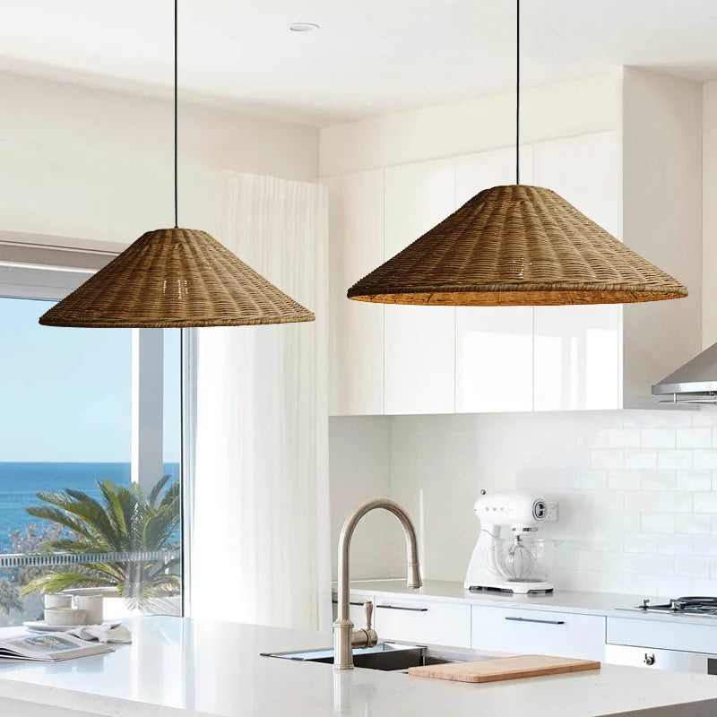 Aurethia - Lampada a sospensione LED in bambù dallo stile scandinavo