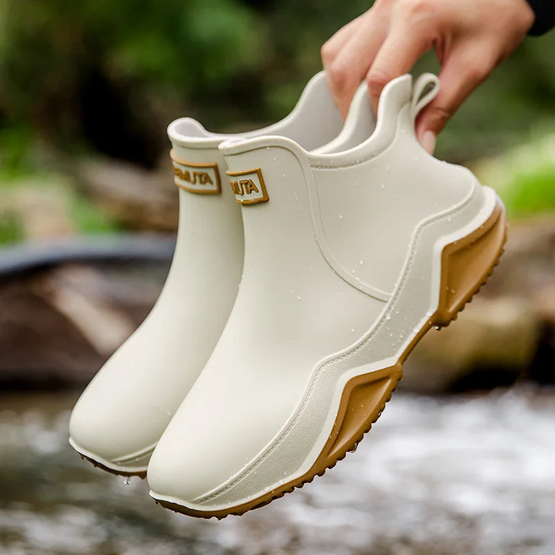 Women's Waterproof Ankle Boots with Slip-Resistant Sole and Easy Pull Tab