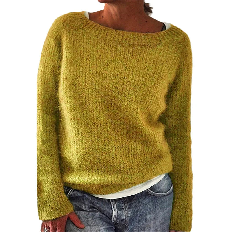 Long-Sleeve Oversized Knit Sweater for Women