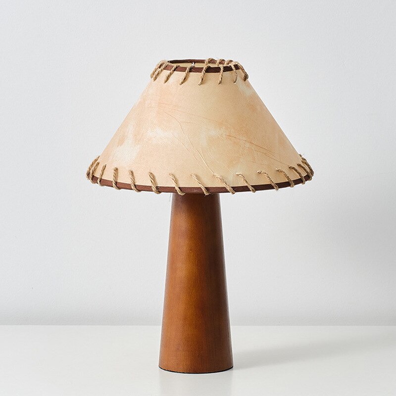 Calyra - Lampada da Tavolo LED in Legno Stile Wabi-Sabi Giapponese Rustico