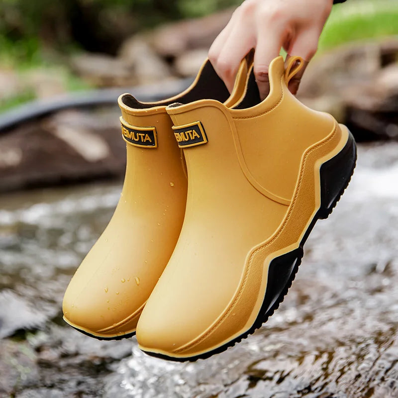 Women's Waterproof Ankle Boots with Slip-Resistant Sole and Easy Pull Tab