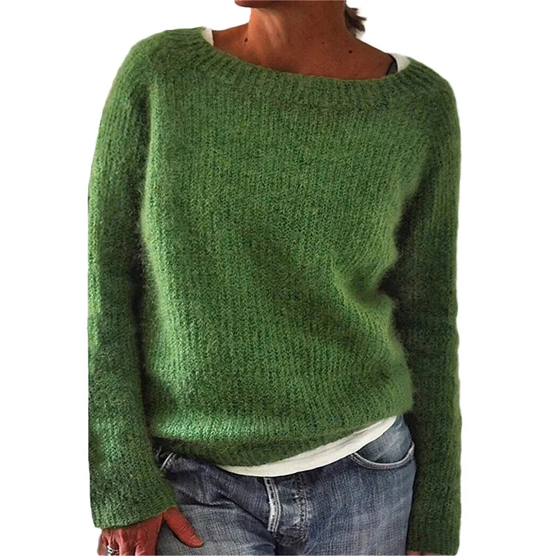 Long-Sleeve Oversized Knit Sweater for Women