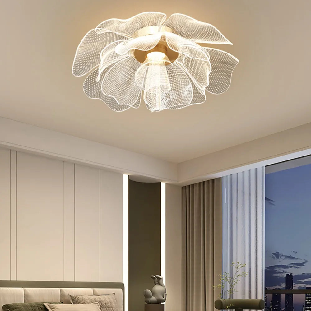 Caelora - Lampada LED a soffitto a forma di fiore per camera da letto e soggiorno