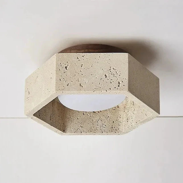 Albora - LED Ceiling Lamp in Wabi Sabi Travertine