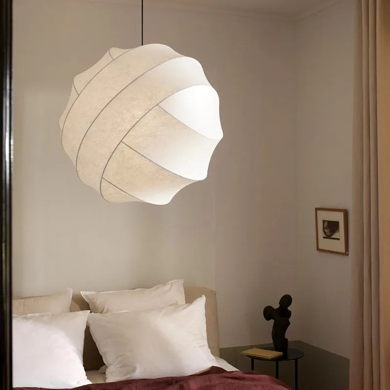 Calythea - LED Silk Pendant Lamp in Wabi Sabi Style