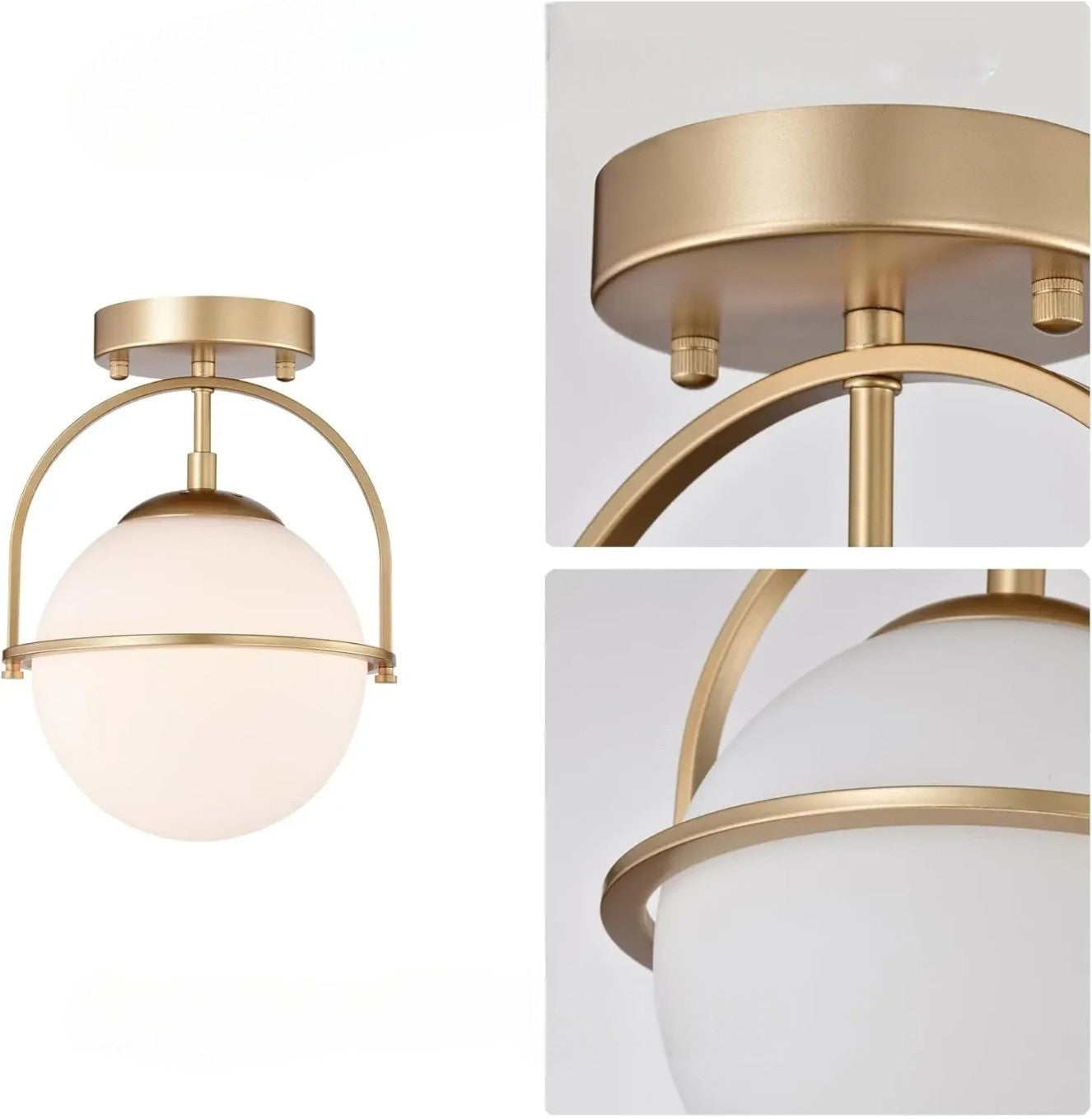 Corinna - Lampada da soffitto in vetro opalino in stile scandinavo