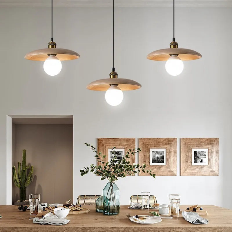 Virena - Lampada a sospensione LED in legno dallo stile minimalista nordico