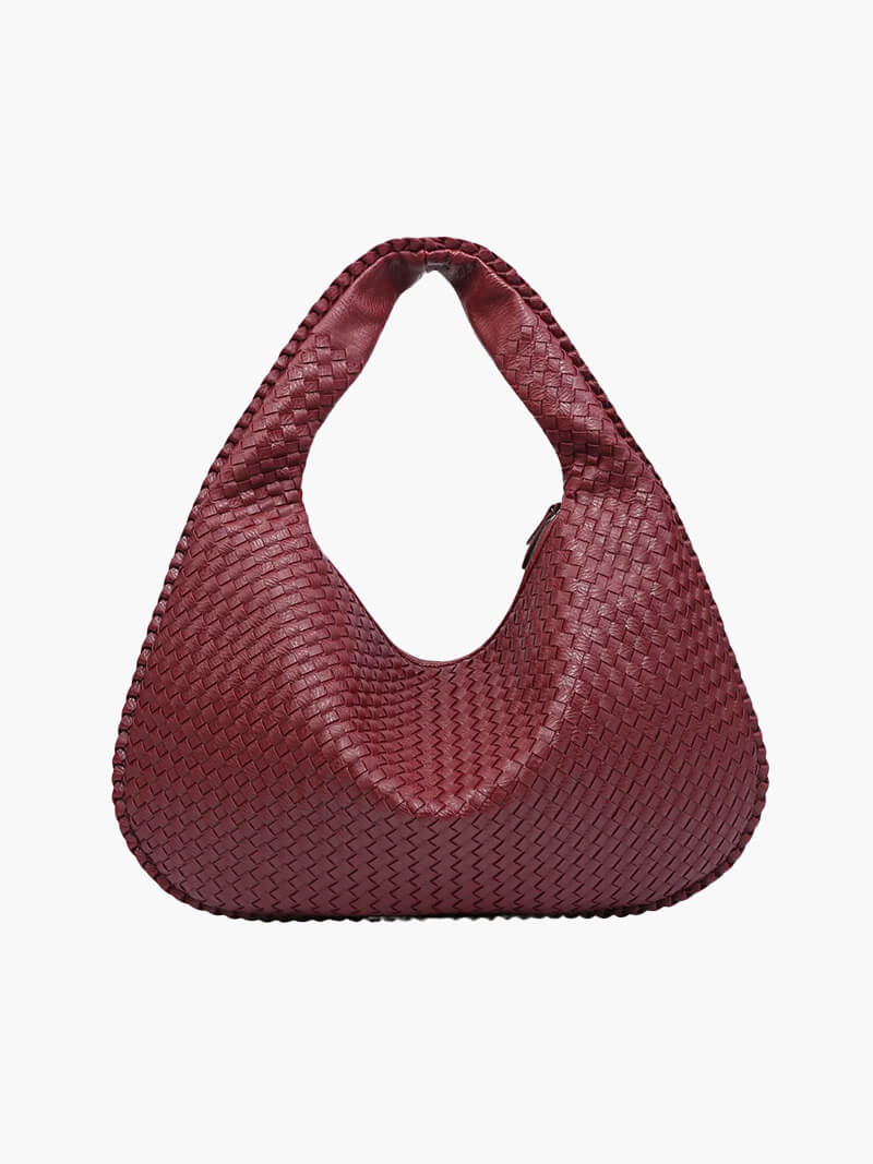 Women's Large Woven Shoulder Bag with Soft Slouchy Design