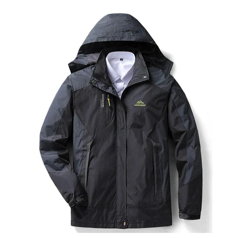 Women's Waterproof Windbreaker Jacket with Hood and Sporty Design