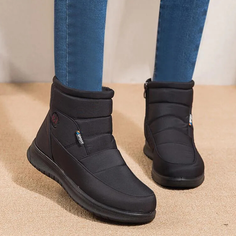 Winter Women's Quilted Ankle Boots with Fur Lining and Non-Slip Sole