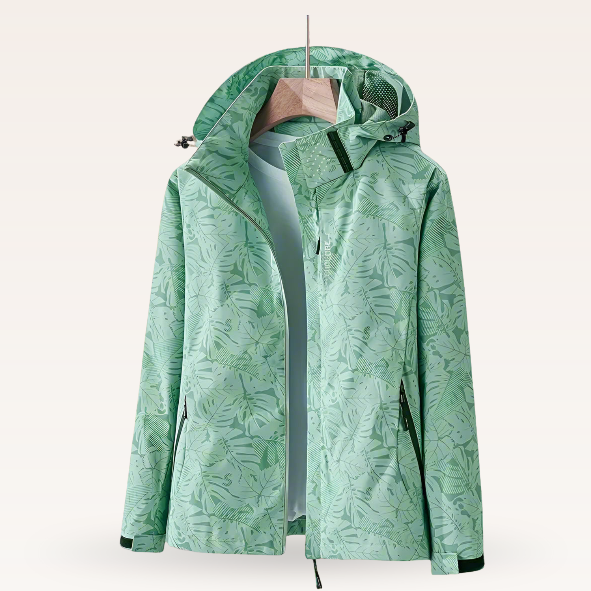 Women's Waterproof Rain Jacket with Hood and Zippered Pockets