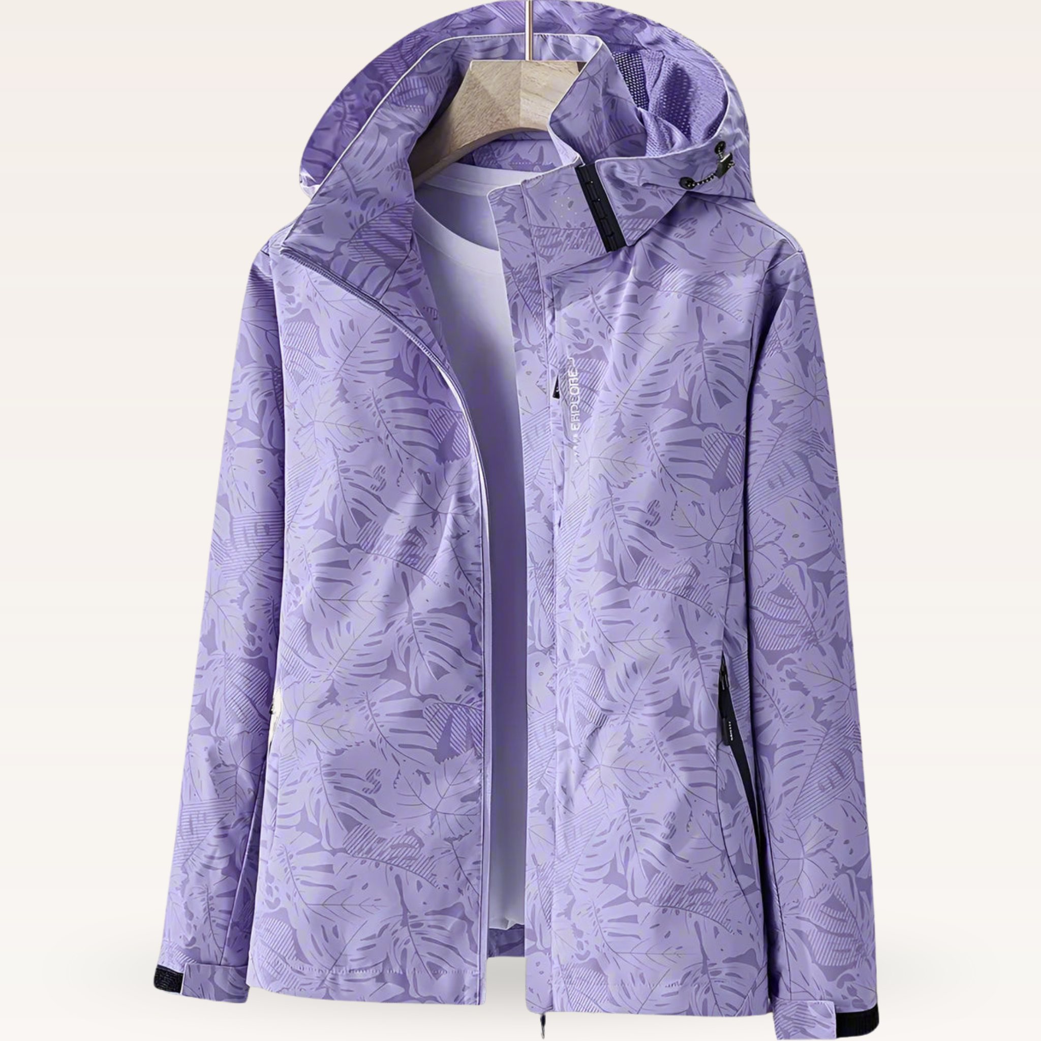 Women's Waterproof Rain Jacket with Hood and Zippered Pockets