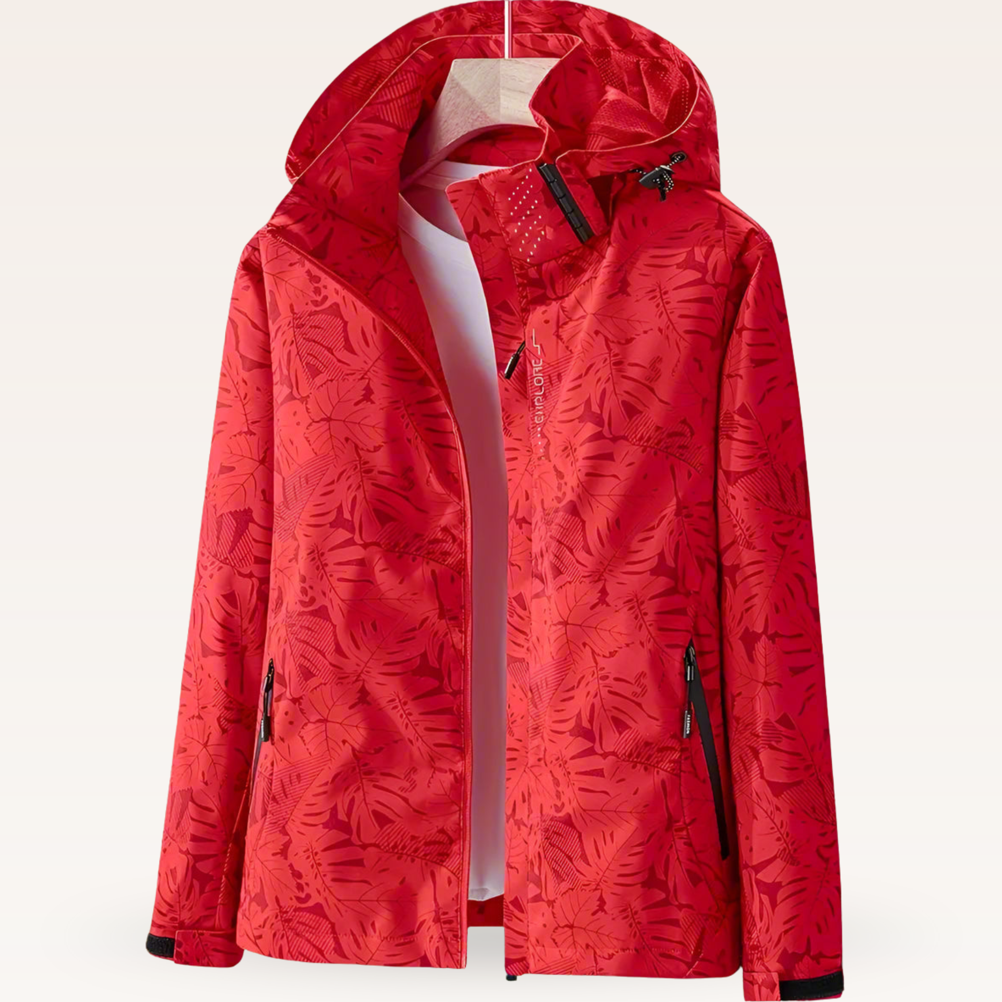 Women's Waterproof Rain Jacket with Hood and Zippered Pockets