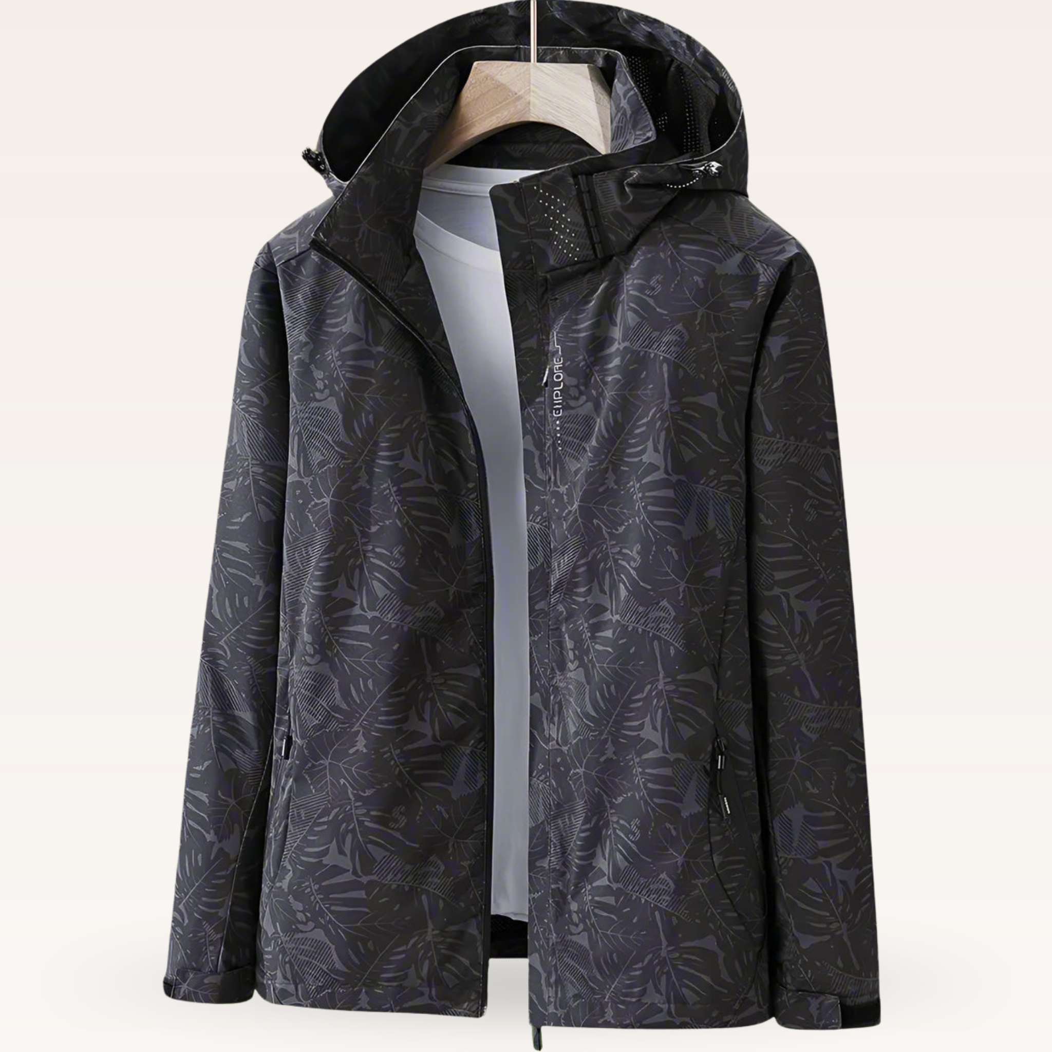 Women's Waterproof Rain Jacket with Hood and Zippered Pockets